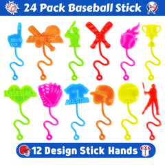 91STICKYHAND baseball party favors laid out for party planning