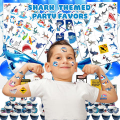 91TATTOOS shark tattoo designs sheet 2 ideal for ocean party decorations.