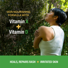 A+D Medicated Rash Ointment with vitamins A and D nourishes skin.