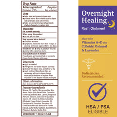 A+D Overnight Healing Diaper Rash Ointment jar closeup shows creamy texture for gentle application.