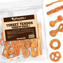 A Freschi srl turkey tendons usa-sourced chew, protein-rich treat for dogs.