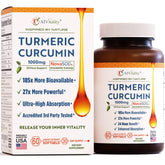 A1Vitality NovaSOL turmeric curcumin 1000mg bottle; supports daily joint comfort.