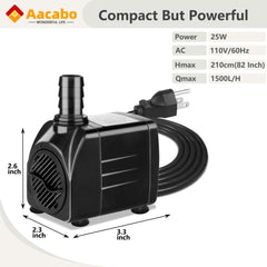 Aacabo pump with secure suction cups for outdoor water tables