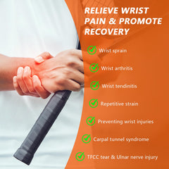Aastin ultra-thin ulnar wrist brace on the left hand for flexible all day wear.