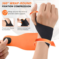 Aastin wrist brace with built in massage bumps provides gentle stimulation during movement.