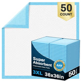 AAY disposable bed pads 36x36 front view showing absorbent surface and leak protection.