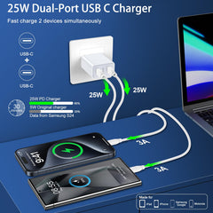 ABCPOW charger back view highlights safety protections and compact design