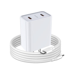 ABCPOW Samsung fast charger front view shows 25W dual ports for quick charging