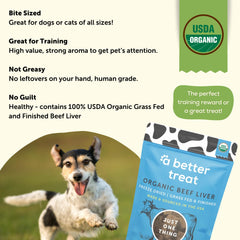 A Better Treat grass-fed liver treats highlighting nutrient-dense nutrition.