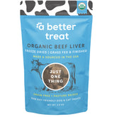 A Better Treat organic beef liver dog treat pack supports training rewards.
