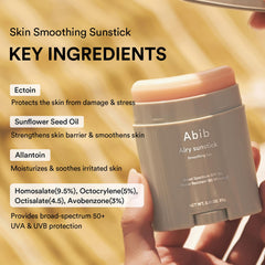 Abib Airy Sunstick stick design for easy on-the-go use.