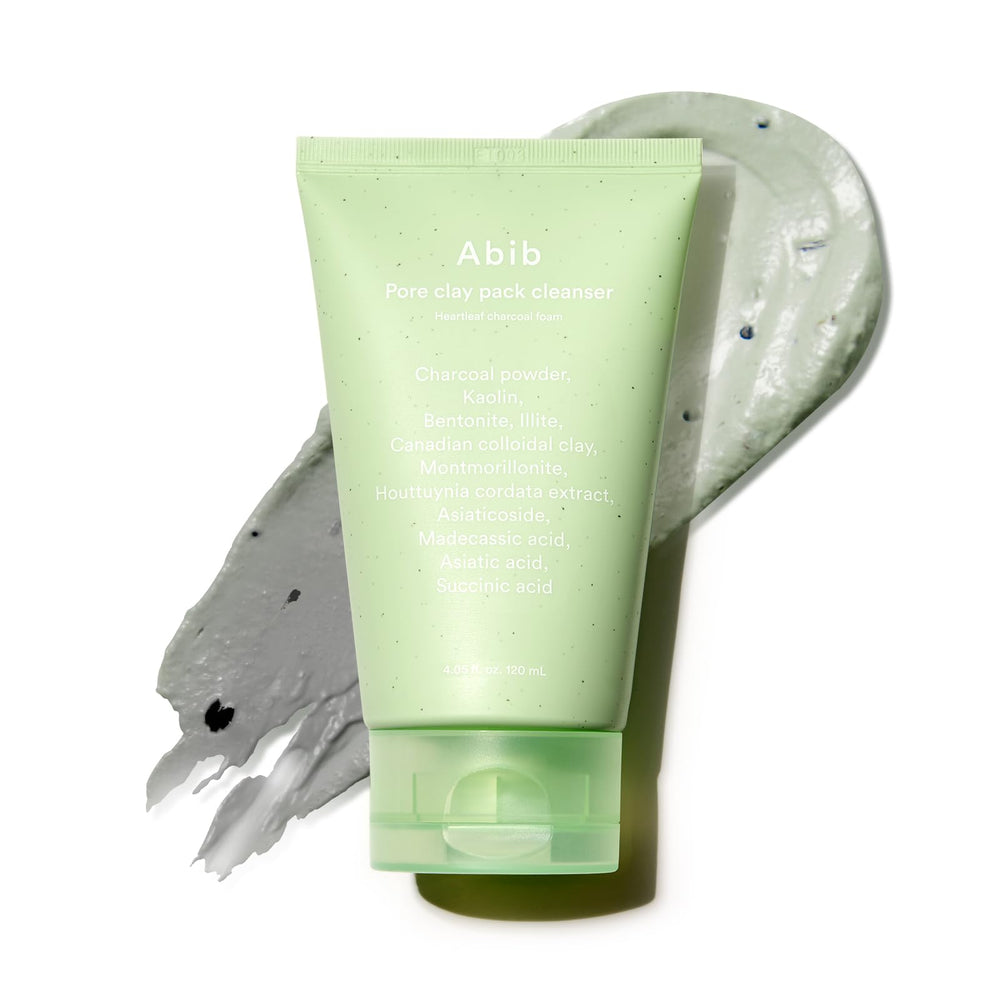 Abib Pore Clay Pack cleanser bottle with foam for gentle daily cleansing.