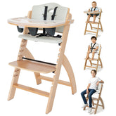Abiie Beyond Junior chair with adjustable-height setting supports growing children at mealtimes.