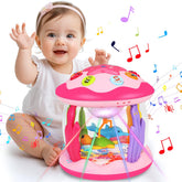 Aboosam ocean toy with a rotating dolphin for engaging visual tracking during play.