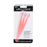 About Face facial razor 3-pack front view for on-the-go grooming