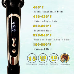 abp fast-heat curling iron reaches styling temp quickly