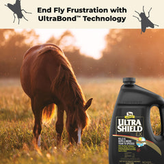 Absorbine UltraShield EX applied to a dog's coat for pest defense at home.