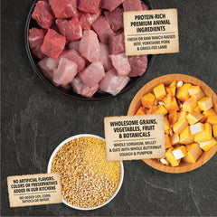 ACANA Wholesome Grains freeze-dried coating adds tasty flavor your dog loves.