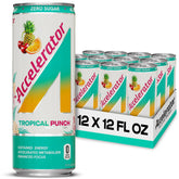 ACCELERATOR Tropical Punch can displays a vibrant label and promises sustained energy for workouts.