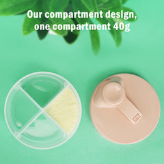 Accmor funnel-outlet design keeps powder neatly separated.
