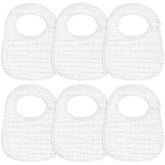 Accmor muslin baby bibs 6-pack displayed, gentle daily protection for feeding and droplets