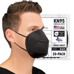 AccuMed BNX E95 mask front view highlights breathable, daily wear comfort.