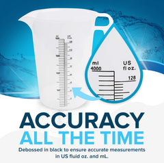 ACCUPOUR pitcher graduations in oz and mL for easy readings