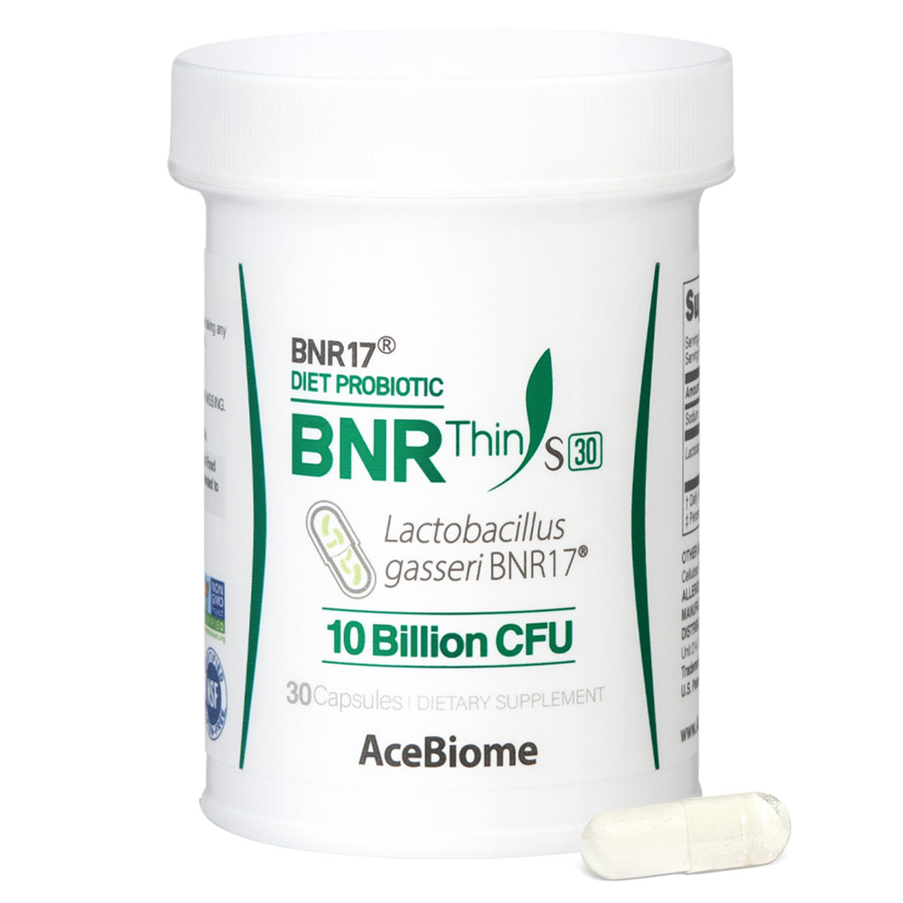 AceBiome BNRThin S30 bottle front shows 10 Billion CFU for daily gut balance