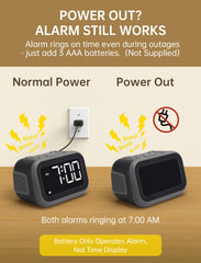 Acedeck dual alarms with snooze for flexible morning routines.