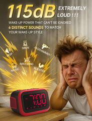 Acedeck clock showing dual alarms with snooze for flexible wake-ups