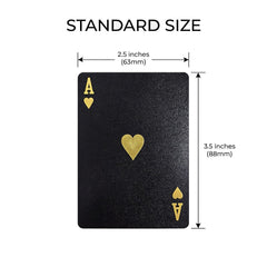ACELION Black Diamond Cards size 63x88 mm for comfortable handling and dealing.