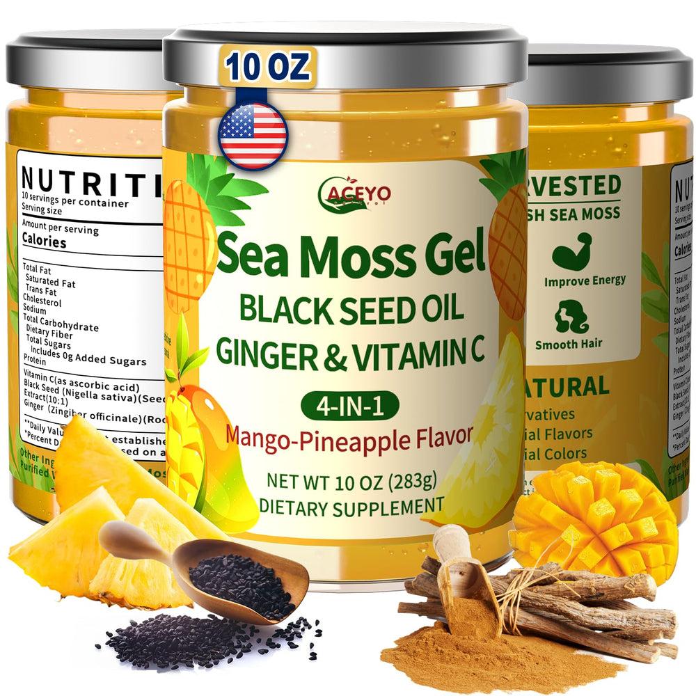 ACEYO Sea Moss Gel 4-in-1 bottle pour for quick daily nourishment