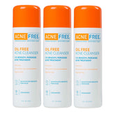 AcneFree Oil-Free Cleanser bottle front shows fragrance-free, oil-free formula for face and body cleansing