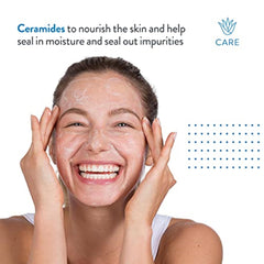 AcneFree Oil-Free Cleanser foam close-up delivering deep cleansing to pores.