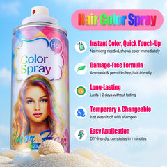 Acomler washable color spray during hair application process