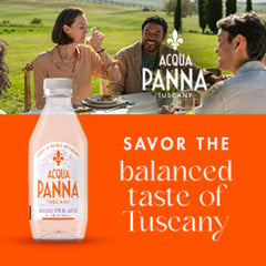 Acqua Panna being poured into a glass for a refined tasting moment.