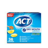 ACT Dry Mouth Lozenges Honey-Lemon box offers on-the-go moisture and fresh breath.