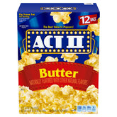 ACT II Butter microwave popcorn bags ready to pop for a quick snack.
