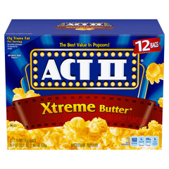 ACT II Xtreme Butter popcorn bags ready for family movie night