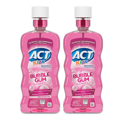 ACT Kids Anticavity Mouthwash bubble gum bottle front showing cavity protection.