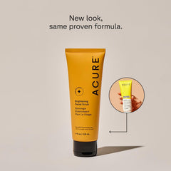 Acure scrub texture closeup reveals fine beads for smoothing dull skin.