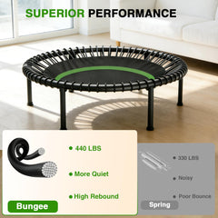 ACWARM HOME 40-inch mini rebounder folded for compact storage under bed or sofa.