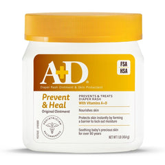 A+D Original Diaper Rash Ointment bottle showing protective barrier for delicate skin