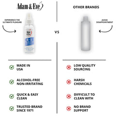 Adam & Eve bottle close-up highlights fresh scent and fast-action mist.