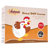 Adaman BSF dried larvae 10lb box highlighting bulk poultry nutrition.