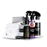 Adam's Polishes Advanced Graphene bottle pour showing readiness for coating and even application.