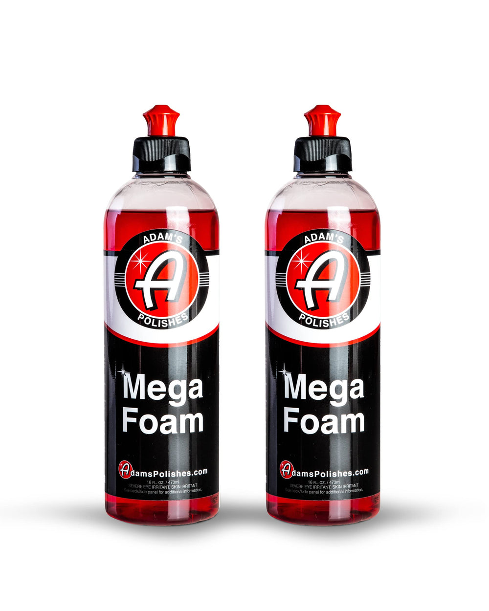 Adam's Polishes Mega Foam in foam gun delivering thick cleansing foam