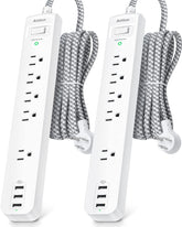 Addtam 8-in-1 power strip with widely spaced outlets for large adapters