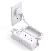 Addtam Cruise Essentials right-angle flat plug slides neatly behind furniture, saving space.