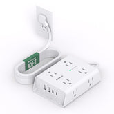 Addtam flat plug extension 10ft displays space-saving profile for tight spaces.